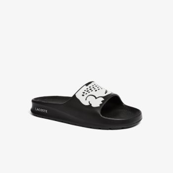 Lacoste Croco 2.0 Synthetic Print Slides - Pantofle Dámské Černé / Bílé | CZ-BWj1VT